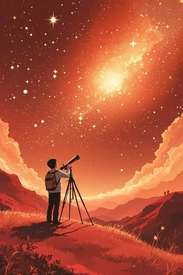 星轨之下短剧封面：天文台与旋涡星系