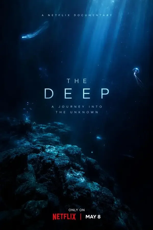 深海回声短剧封面：幽深海底与微光